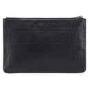 FENDI Zucca Canvas Clutch Bag PVC Black Silver 7N0078 Auth 210833A-3