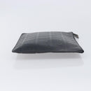FENDI Zucca Canvas Clutch Bag PVC Black Silver 7N0078 Auth 210833A-4
