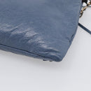 Balenciaga Classic Envelope Shoulder Bag Leather Navy Silver 319376 Auth 210834A-12