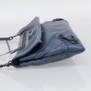 Balenciaga Classic Envelope Shoulder Bag Leather Navy Silver 319376 Auth 210834A-4