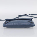 Balenciaga Classic Envelope Shoulder Bag Leather Navy Silver 319376 Auth 210834A-9