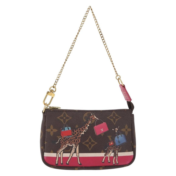 LOUIS VUITTON Monogram Giraffe Mini Pochette Accessoires M62087 Auth 210836SAM