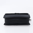 PRADA Chain Shoulder Bag Satin Black Silver Auth 210840V-10