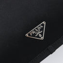 PRADA Chain Shoulder Bag Satin Black Silver Auth 210840V-15