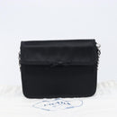 PRADA Chain Shoulder Bag Satin Black Silver Auth 210840V-28