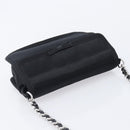 PRADA Chain Shoulder Bag Satin Black Silver Auth 210840V-6