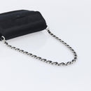PRADA Chain Shoulder Bag Satin Black Silver Auth 210840V-7