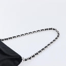 PRADA Chain Shoulder Bag Satin Black Silver Auth 210840V-8