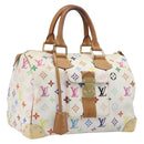 LOUIS VUITTON Monogram Multicolor Speedy 30 Bag White Bron M92643 LV Auth 210841-1