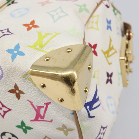 LOUIS VUITTON Monogram Multicolor Speedy 30 Bag White Bron M92643 LV Auth 210841