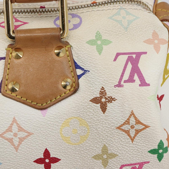 LOUIS VUITTON Monogram Multicolor Speedy 30 Bag White Bron M92643 LV Auth 210841