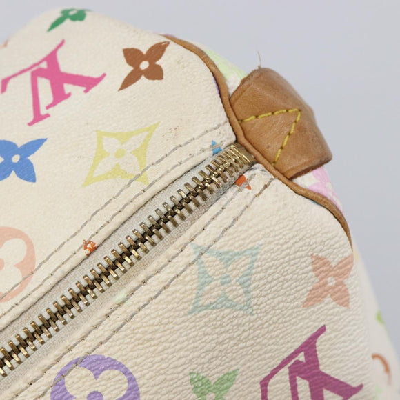 LOUIS VUITTON Monogram Multicolor Speedy 30 Bag White Bron M92643 LV Auth 210841
