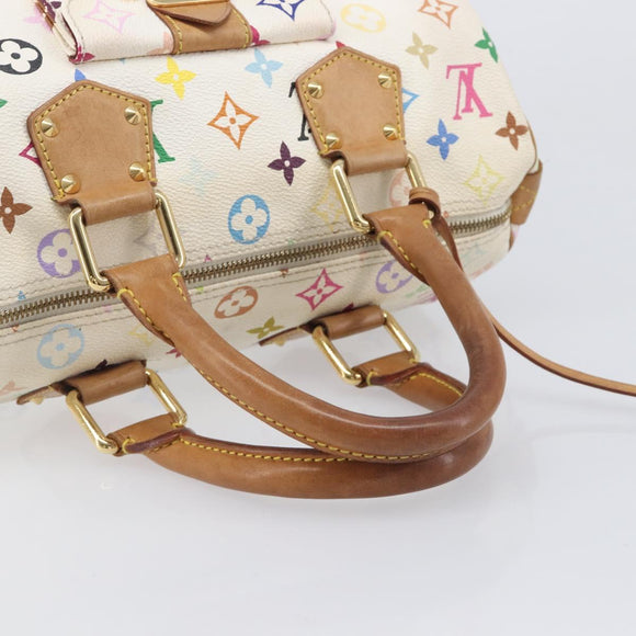 LOUIS VUITTON Monogram Multicolor Speedy 30 Bag White Bron M92643 LV Auth 210841
