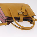 Miu Miu Madras Hand Bag Leather 2way Yellow Gold Auth 210842A-23