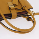 Miu Miu Madras Hand Bag Leather 2way Yellow Gold Auth 210842A-7