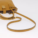 Miu Miu Madras Hand Bag Leather 2way Yellow Gold Auth 210842A-8