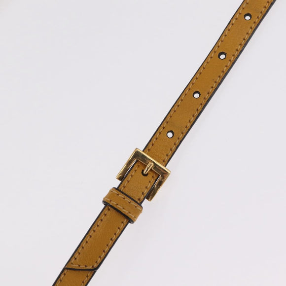 Miu Miu Madras Hand Bag Leather 2way Yellow Gold Auth 210842A