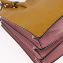 Miu Miu Madras Hand Bag Leather 2way Yellow Gold Auth 210842A-37
