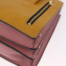 Miu Miu Madras Hand Bag Leather 2way Yellow Gold Auth 210842A-45