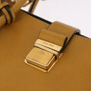Miu Miu Madras Hand Bag Leather 2way Yellow Gold Auth 210842A-49