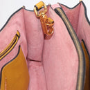 Miu Miu Madras Hand Bag Leather 2way Yellow Gold Auth 210842A-55