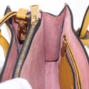 Miu Miu Madras Hand Bag Leather 2way Yellow Gold Auth 210842A-56