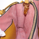 Miu Miu Madras Hand Bag Leather 2way Yellow Gold Auth 210842A-58