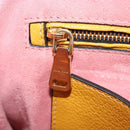 Miu Miu Madras Hand Bag Leather 2way Yellow Gold Auth 210842A-62