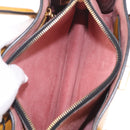 Miu Miu Madras Hand Bag Leather 2way Yellow Gold Auth 210842A-66