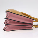 Miu Miu Madras Hand Bag Leather 2way Yellow Gold Auth 210842A-3