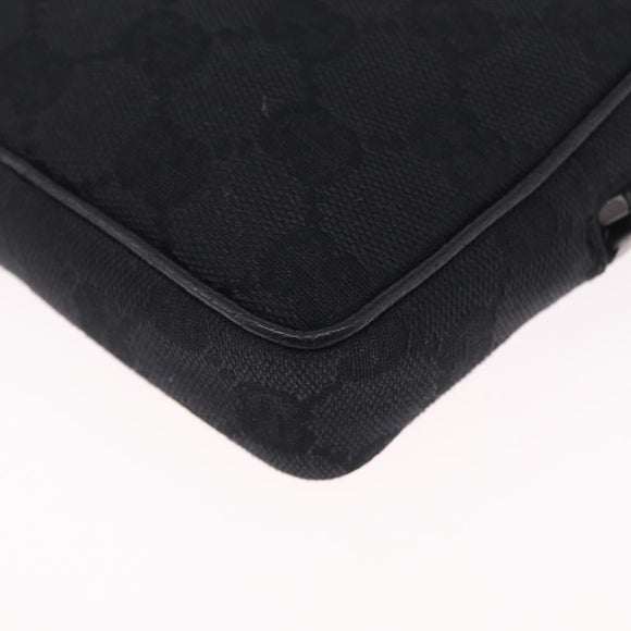 GUCCI GG Canvas Shoulder Bag Black Silver 120975 Auth 210848