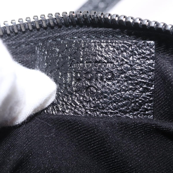 GUCCI GG Canvas Shoulder Bag Black Silver 120975 Auth 210848