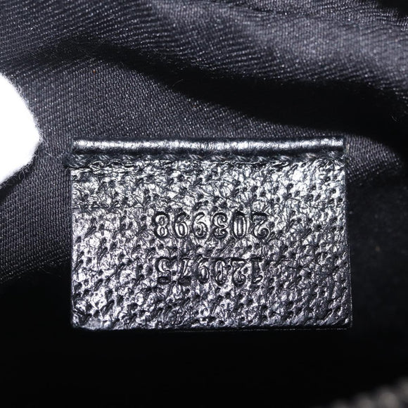 GUCCI GG Canvas Shoulder Bag Black Silver 120975 Auth 210848