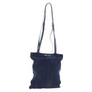 Miu Miu Tote Bag Suede Navy Silver Auth 210849M-1