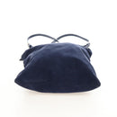 Miu Miu Tote Bag Suede Navy Silver Auth 210849M-10