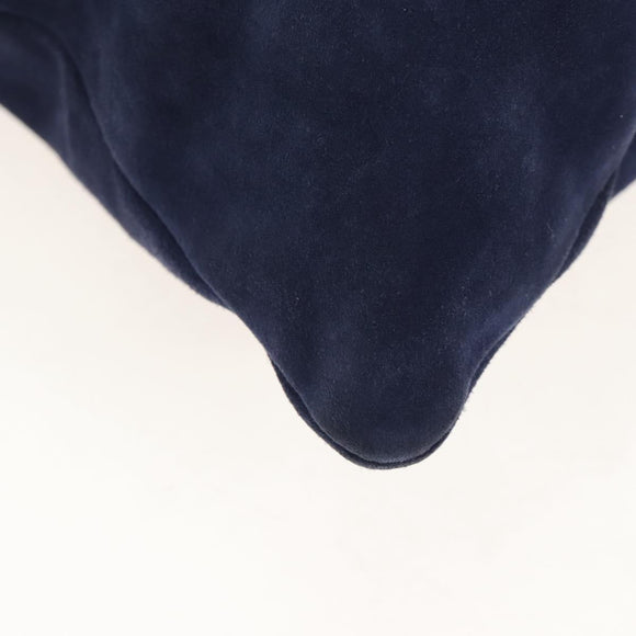 Miu Miu Tote Bag Suede Navy Silver Auth 210849M