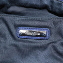 Miu Miu Tote Bag Suede Navy Silver Auth 210849M-17
