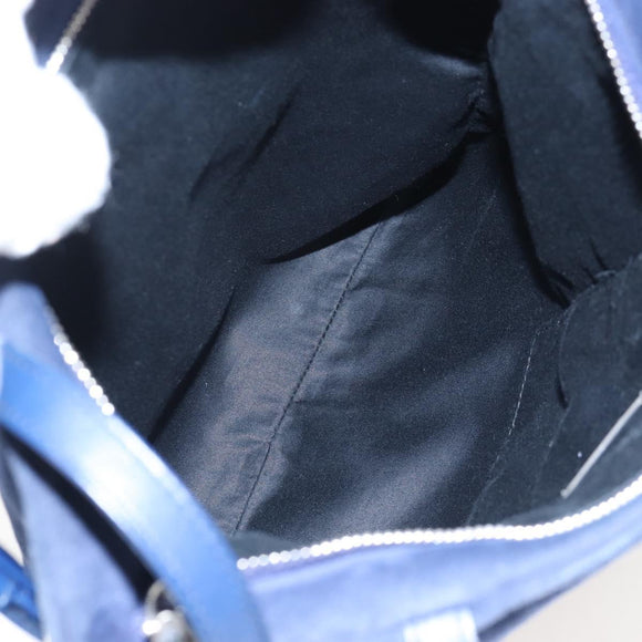 Miu Miu Tote Bag Suede Navy Silver Auth 210849M