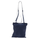Miu Miu Tote Bag Suede Navy Silver Auth 210849M-2