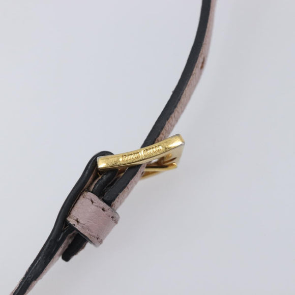Miu Miu Madras Shoulder Bag Leather Pink Gold Auth 210853A