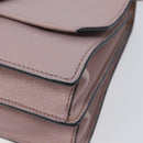 Miu Miu Madras Shoulder Bag Leather Pink Gold Auth 210853A-12