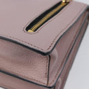 Miu Miu Madras Shoulder Bag Leather Pink Gold Auth 210853A-14
