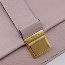 Miu Miu Madras Shoulder Bag Leather Pink Gold Auth 210853A-17