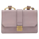 Miu Miu Madras Shoulder Bag Leather Pink Gold Auth 210853A-2