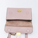 Miu Miu Madras Shoulder Bag Leather Pink Gold Auth 210853A-20