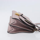 Miu Miu Madras Shoulder Bag Leather Pink Gold Auth 210853A-4