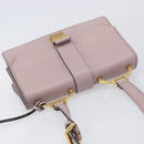 Miu Miu Madras Shoulder Bag Leather Pink Gold Auth 210853A-6