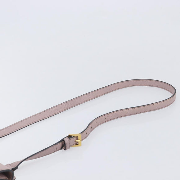 Miu Miu Madras Shoulder Bag Leather Pink Gold Auth 210853A