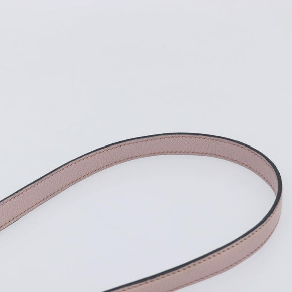 Miu Miu Madras Shoulder Bag Leather Pink Gold Auth 210853A