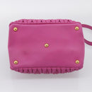 Miu Miu Matelasse Hand Bag Leather 2way Pink Gold Auth 210857A-11